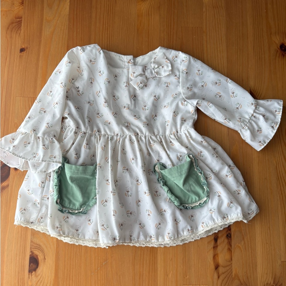 Toddler Girls' Sugar Dumplin Smocked Bell Sleeve‎ Dress Size 3T
